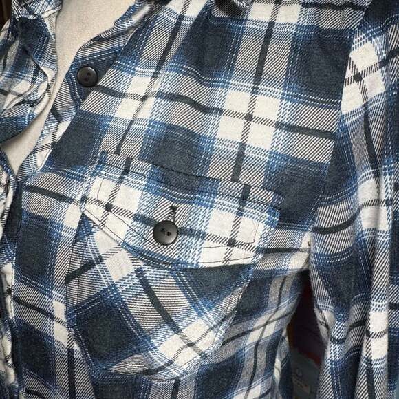 Passport Plaid Shirt - Clothing in Navy Ivory - Picture 2 of 5
